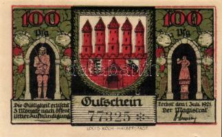 Német Birodalom/Weimari Köztársaság/ Zerbst 1921. 10Pf + 25Pf + 50Pf(6x) + 100Pf 9klf db, teljes sor...