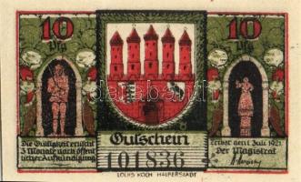 Német Birodalom/Weimari Köztársaság/ Zerbst 1921. 10Pf + 25Pf + 50Pf(6x) + 100Pf 9klf db, teljes sor...