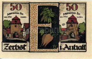 Német Birodalom/Weimari Köztársaság/ Zerbst 1921. 10Pf + 25Pf + 50Pf(6x) + 100Pf 9klf db, teljes sor...