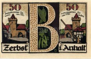 Német Birodalom/Weimari Köztársaság/ Zerbst 1921. 10Pf + 25Pf + 50Pf(6x) + 100Pf 9klf db, teljes sor...