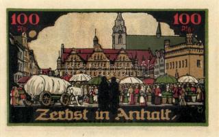 Német Birodalom/Weimari Köztársaság/ Zerbst 1921. 10Pf + 25Pf + 50Pf(6x) + 100Pf 9klf db, teljes sor...