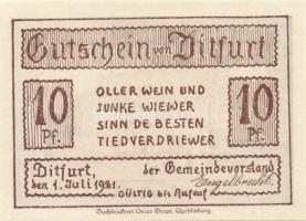 Német Birodalom/Weimari Köztársaság/ Ditfurt 1921. 10Pf + 25Pf + 50Pf + 75Pf 4klf db, teljes sor T:I