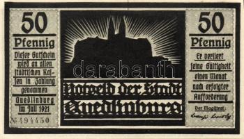 Német Birodalom/Weimari Köztársaság/ Quedlingburg 1921. 50Pf(6x) 6klf db, teljes sor T:I