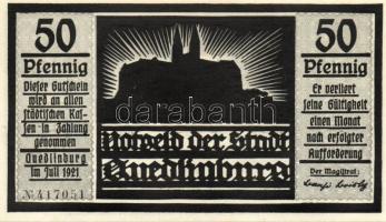 Német Birodalom/Weimari Köztársaság/ Quedlingburg 1921. 50Pf(6x) 6klf db, teljes sor T:I