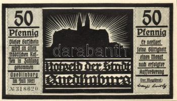 Német Birodalom/Weimari Köztársaság/ Quedlingburg 1921. 50Pf(6x) 6klf db, teljes sor T:I