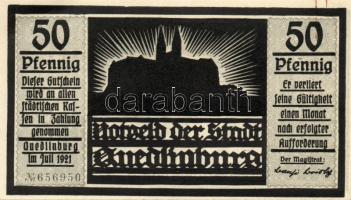 Német Birodalom/Weimari Köztársaság/ Quedlingburg 1921. 50Pf(6x) 6klf db, teljes sor T:I