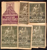 1917 A Magyar Iparművészet 20. évf. 1-10. lapszáma. Többek közt koronázási lapszám számos fotóval, mellékletekkel. Papírkötés, nagyon kevés lapon kissé foltos.