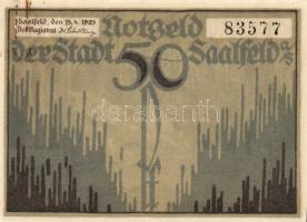 Német Birodalom/Weimari Köztársaság/Saalfeld 1921. 50Pf (3x) mind klf, komplett sor T:I