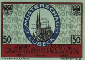 Német Birodalom/Weimari Köztársaság/Lübeck 1921. 50Pf (5x) mind klf, komplett sor T:I