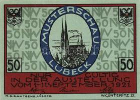 Német Birodalom/Weimari Köztársaság/Lübeck 1921. 50Pf (5x) mind klf, komplett sor T:I