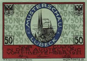 Német Birodalom/Weimari Köztársaság/Lübeck 1921. 50Pf (5x) mind klf, komplett sor T:I