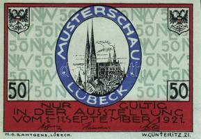 Német Birodalom/Weimari Köztársaság/Lübeck 1921. 50Pf (5x) mind klf, komplett sor T:I