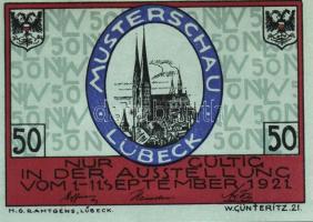 Német Birodalom/Weimari Köztársaság/Lübeck 1921. 50Pf (5x) mind klf, komplett sor T:I