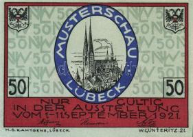 Német Birodalom/Weimari Köztársaság/Lübeck 1921. 50Pf (5x) mind klf, komplett sor T:I