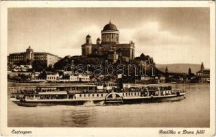 Esztergom, Bazilika a Duna felől, "Szent László" oldalkerekes gőzhajó