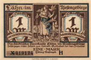 Német Birodalom/Weimari Köztársaság/Lähn DN 25Pf, 50Pf, 75Pf, 1M, 1,5M komplett sor T:I Összesen 5kl...