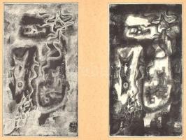 Balogh László (1930-2002): A tenger II. (Halak vonulása). Rézkarc, papír, jelzett a karcon, paszpartuban. 2x30x16,5 cm