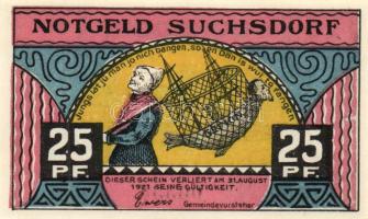 Német Birodalom/Weimari Köztársaság/Suchsdorf 1921. 25Pf (4x) minf klf + 50Pf (4x) mind klf, komplett sor T:I