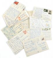 cca 1955 Csuka Zoltán (1901-1984) vajdasági magyar írónak küldött képeslapok. 15 db többek között jugoszláv írók költők, valamint feleségétől / 15 postcards sent to Zoltan Csuka Yugoslavian-Hungarian writer from mostly other Yugoslavian writers
