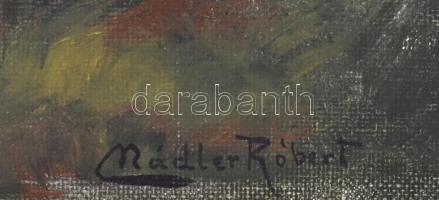 Nádler jelzéssel: Tópart. Olaj, vászon, fa keretben, 35x90 cm