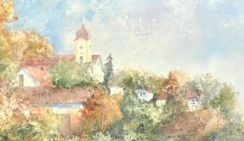 Háry jelzéssel: Vízpart. Olaj, farost, fa keretben, 49x65 cm