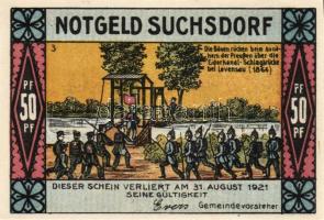Német Birodalom/Weimari Köztársaság/Suchsdorf 1921. 25Pf (4x) minf klf + 50Pf (4x) mind klf, komplet...