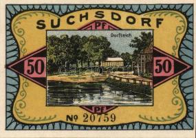 Német Birodalom/Weimari Köztársaság/Suchsdorf 1921. 25Pf (4x) minf klf + 50Pf (4x) mind klf, komplet...