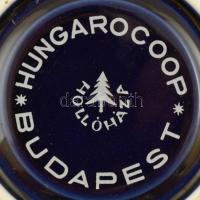 Hollóházi kék mintás mokkás csésze készlet 6 db csésze, aljjal. Matricás, jelzett, hibátlan