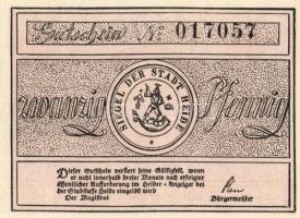 Német Birodalom/Weimari Köztársaság/Heide DN 20Pf, 50Pf, 1M komplett sor T:I Összesen 3klf db!