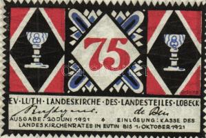 Német Birodalom/Weimari Köztársaság/Eutin 1921. 25Pf, 50Pf, 75Pf komplett sor T:I Összesen 3klf db!