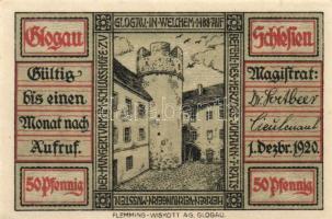 Német Birodalom/Weimari Köztársaság/Glogau 1920. 10Pf, 25Pf, 50Pf, 75Pf, 1M komplett sor T:I Összese...