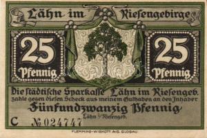 Német Birodalom/Weimari Köztársaság/Lähn DN 25Pf, 50Pf, 75Pf, 1M, 1,5M komplett sor T:I Összesen 5klf db!