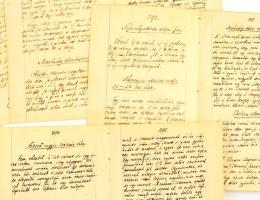 cca 1900 Betegségek elleni homeopátiás szerek receptjeinek kézzel írt gyűjteménye 14 oldalon