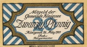 Német Birodalom/Weimari Köztársaság/Königsee 1921. 10Pf, 20Pf, 25Pf komplett sor T:I Összesen 3klf d...