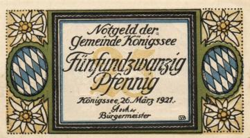 Német Birodalom/Weimari Köztársaság/Königsee 1921. 10Pf, 20Pf, 25Pf komplett sor T:I Összesen 3klf d...