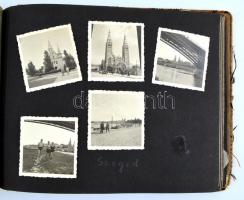 cca 1940-1960 Régi fotóalbum, városok, események, Lillafüred, Fehérvár, Gödöllő, Eger, Kassa, Tihany...