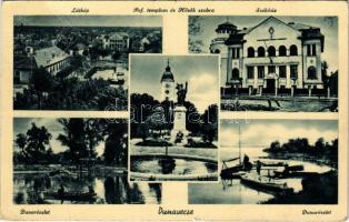 Dunavecse, református templom, Hősök szobra, székház, Duna
