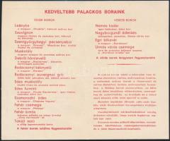 Püspöki Uradalmi Bérpince Rt. Vác kinyitható borlapja