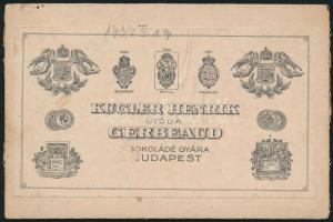 Gerbaud Macskanyelv csokoládé kétoldalas litho reklám