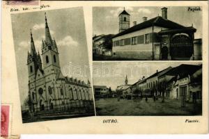 1942 Ditró, Gyergyóditró, Ditrau; Római katolikus templom, paplak, Piac tér / church, parish, square