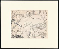 Olvashatatlan jelzéssel: Akt litográfia. Papír. 11x14 cm Paszpartuban