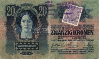 Kis korona tétel 1904-18. 2K (2x) klf, 10K (1x), 20K (9x), 25K (1x) klf bélyegzőkkel! T:II,III,IV Ös...