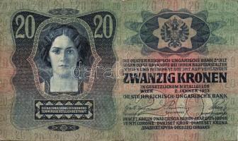 Kis korona tétel 1904-18. 2K (2x) klf, 10K (1x), 20K (9x), 25K (1x) klf bélyegzőkkel! T:II,III,IV Ös...