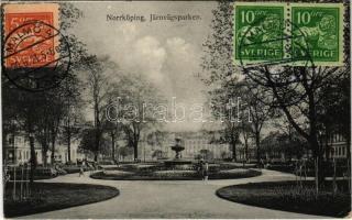 1921 Norrköping, Järnvägsparken / park. TCV card (EK)