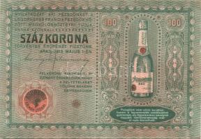 1913. 100K dekoratív bankjegyszerű pezsgőreklám imitációja T:I