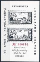 1998 Kajak-kenu VB Szeged feketenyomat emlékív