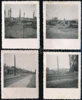 cca 1945 II. világháború alatt lebombázott azonosítatlan pályaudvar, benne ép víztoronnyal. 29 db fo...