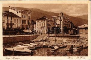 Stresa, Lago Maggiore, Il Porto, Albergo dItalia, Pasticceria Acuti, Caffe / port, boats, hotel, café, pastry shop (Rb)