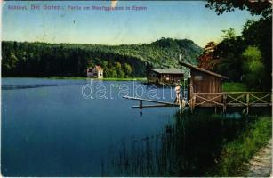 1913 Appiano sulla Strada del Vino, Eppan (Südtirol); Partie am Montigglersee / lake, bathers. Lorenz Fränzl 505/07. (small tear)