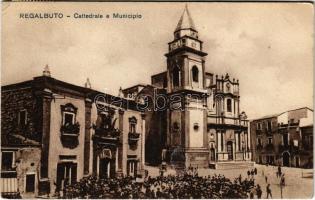 1935 Regalbuto, Cattedrale e Municipio / cathedral, town hall. Fot. S. Stivala (small tear)
